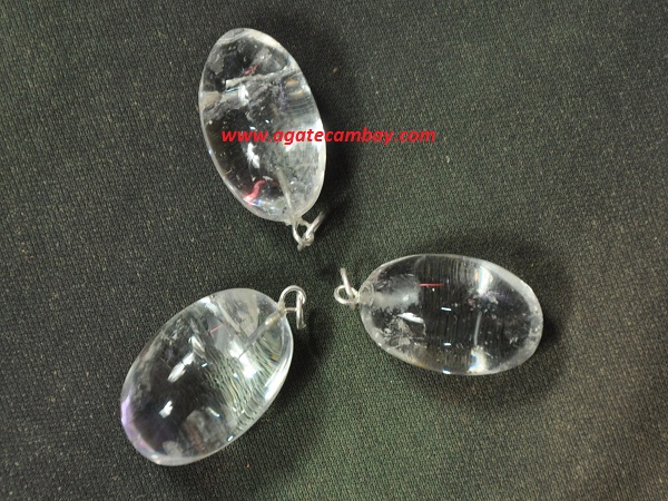 Clear Crystal Quartz Lingam Pendant