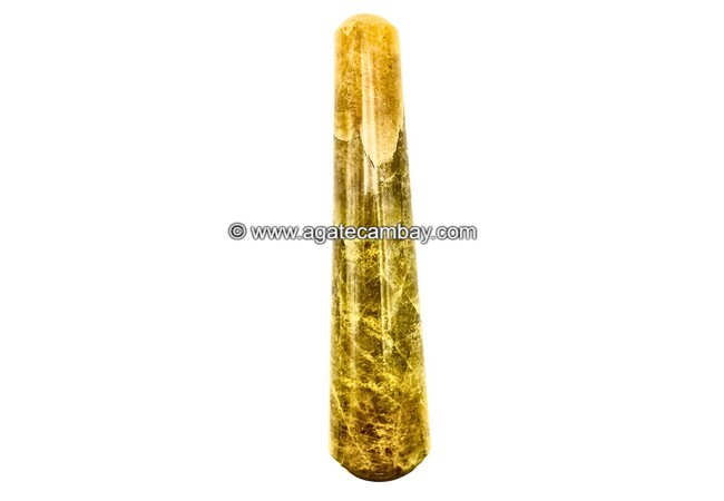 Gemstone Aquamarine Plain Massage Wand