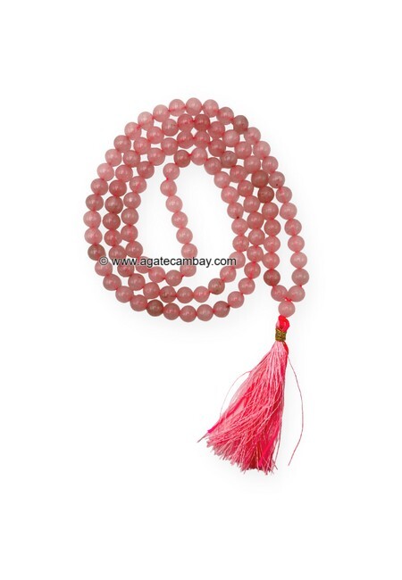 8 mm Rose Quartz Japa Mala Without Knotted