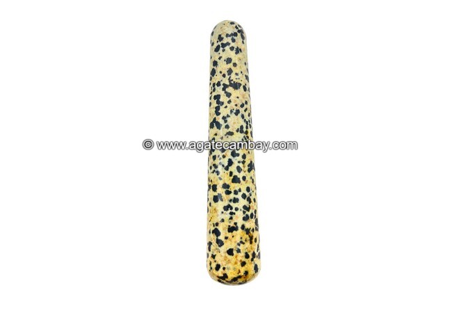 Gemstone Dalmatian Jasper Plain Massage Wand