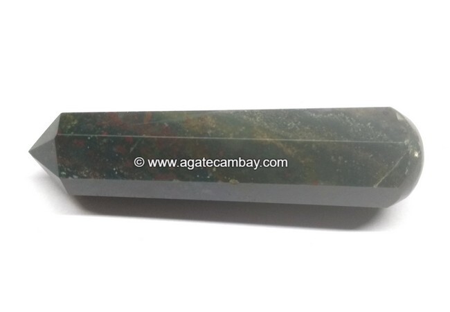 Gemstone Bloodstone Facet Massage Wand