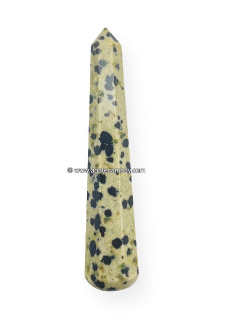 Gemstone Dalmatian Jasper Facet Massage Wand