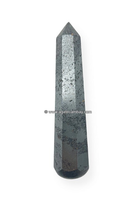 Gemstone Hematite Facet Massage Wand