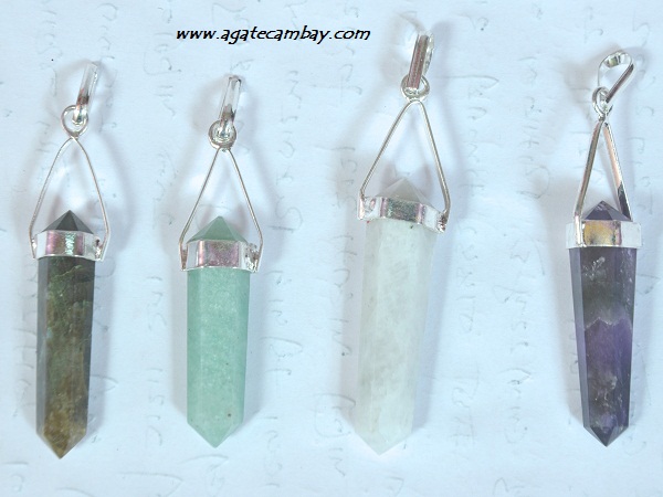 Mix Gemstone Double Terminated Pendants