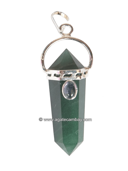 Green Aventurine With Moonstone Dpoint Pendant