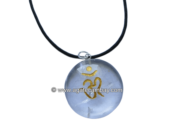 Clear Quartz Om Pendant