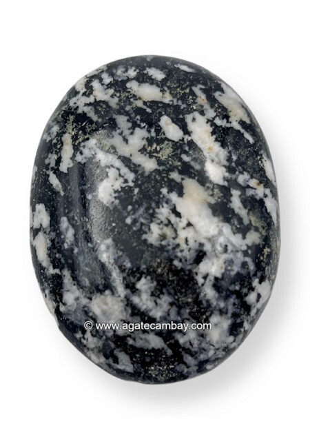 Black & White Tourmaline Palm Stone