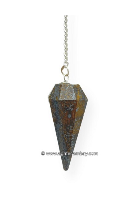 Bronzite Facetted Pendulum