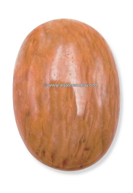 Peach Moonstone Palm Stone