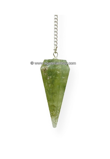 Prehnite Facetted Pendulum