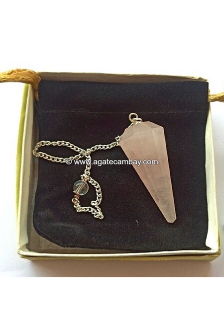 Rose Quartz Facetted Pendulum