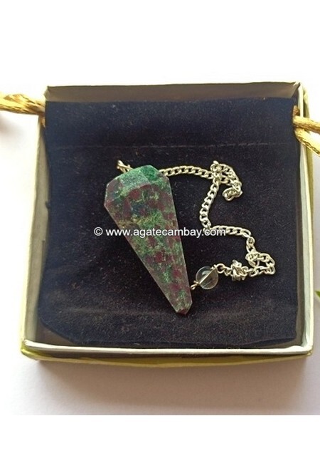 Ruby Zoisite Facetted Pendulum