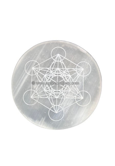 Selenite Plate Round -Metatron