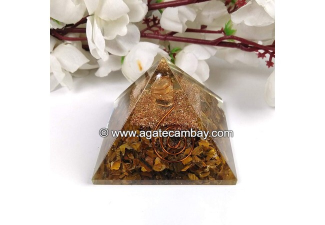 Tiger Eye Orgonite Pyramid