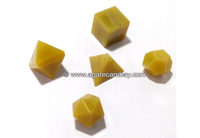 Yellow Agate Sacred Geometry 5 Pieces Sets