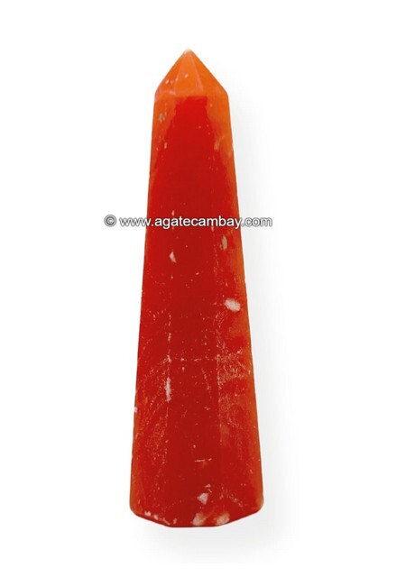 Selenite (Orange) Obelisk