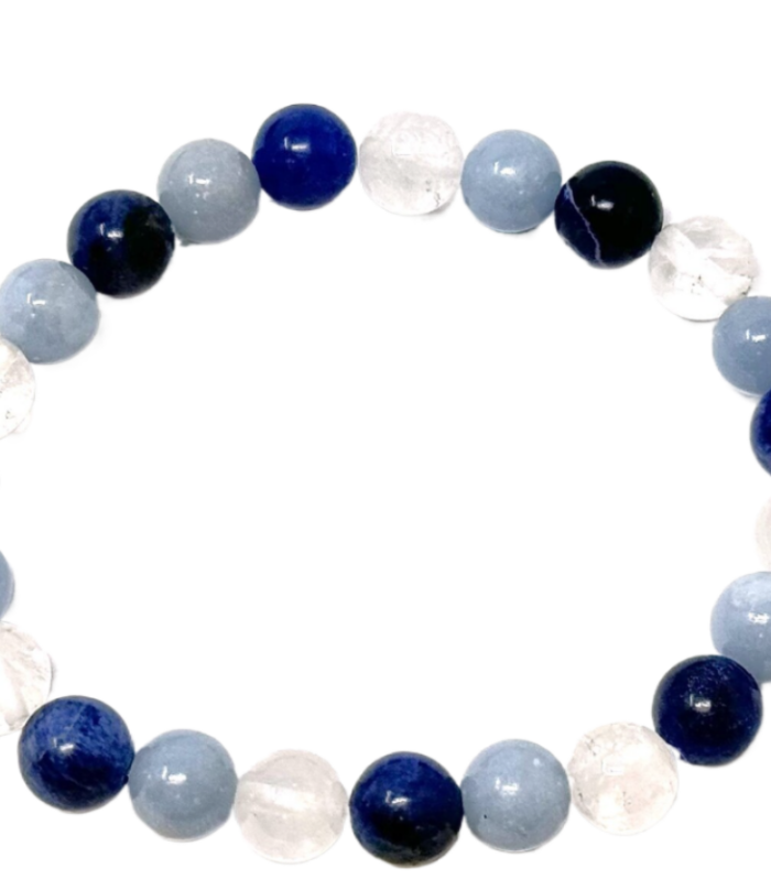 Positive Energy Bracelet, 8 mm Round Relaxation and Serenity Crystals Bracelet - 8 mm