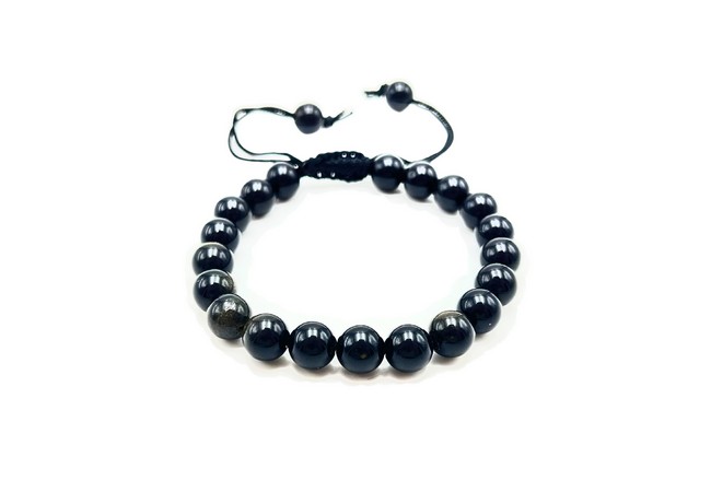 Gold Sheen Obsidian Single Stone Dori Bracelet- 8 mm