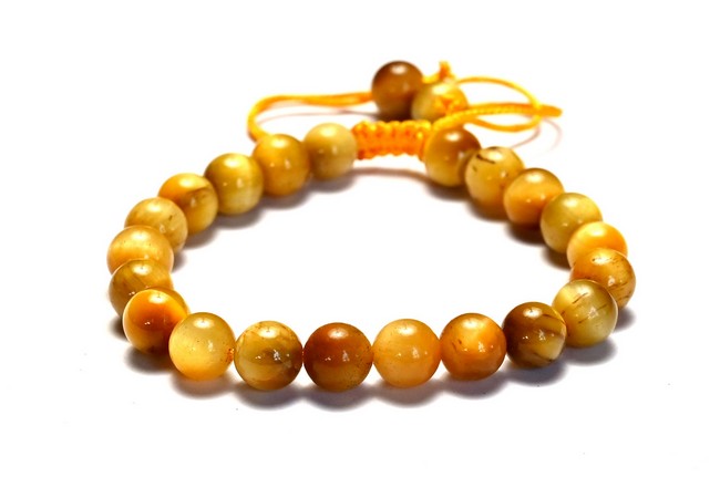 Yellow Cat's Eye Single Stone Dori Bracelet- 8 mm